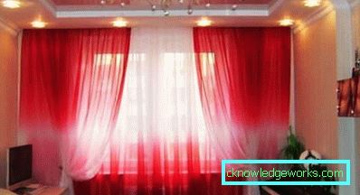 Perdele Burgundia în interiorul camerei de zi - 50 de idei de fotografie