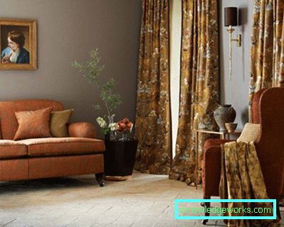 Perdele în sală - 100 exemple de fotografie de cel mai bun design în stil modern