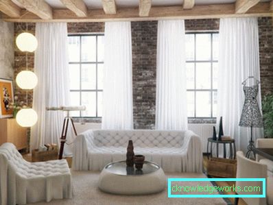 Perdele în sală - 100 exemple de fotografie de cel mai bun design în stil modern