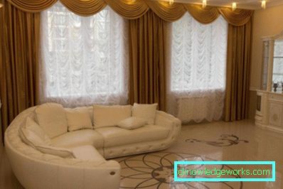 Perdele în sală - 100 exemple de fotografie de cel mai bun design în stil modern