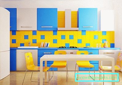 Foto: un exemplu luminos de bucătărie în schema de culori analogice