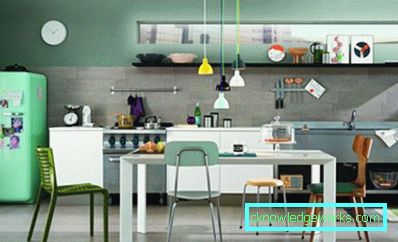 Foto: design original de bucătărie în design achromatic