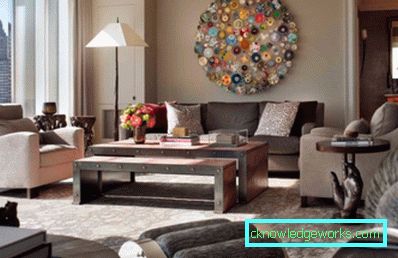 Foto: decorarea peretelui cu o murală luminată