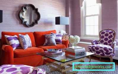 Design wallpaper cu turnare în interiorul camerei de zi