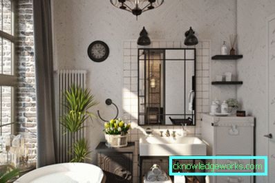 Loft stil baie - 65 de fotografii de opțiuni de design elegante