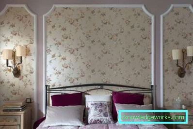 Design de tapet combinat 2 specii pentru dormitor - fotografii și finisaje Design de tapet combinat 2 specii pentru dormitor - fotografii și finisaje
