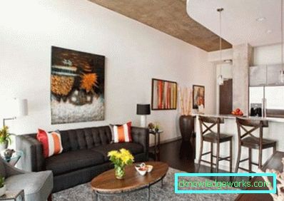 Design de bucătărie-sufragerie-living în apartament