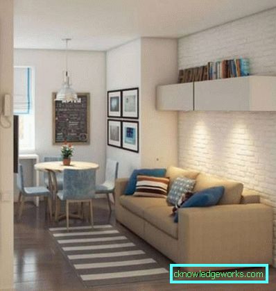 Design de bucatarie living de 14 mp - fotografii de interior