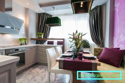 Design de bucatarie living de 14 mp - fotografii de interior