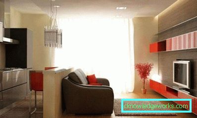 Design de bucatarie living de 14 mp - fotografii de interior
