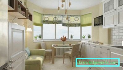 Design de bucătărie cu fereastră în casele seriei p44t - fotografii de interior
