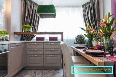 Design de bucătărie cu fereastră în casele seriei p44t - fotografii de interior