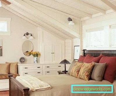 Designul dormitorului în pod - fotografii ale interiorului Designul dormitorului în pod - fotografii ale interiorului