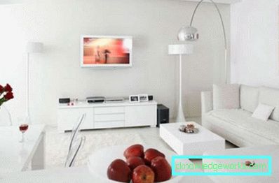Design de perete cu un televizor în camera de zi - idei de design foto
