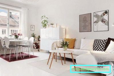 Camera de zi în stil scandinav - 50 de fotografii interioare