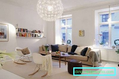 Camera de zi în stil scandinav - 50 de fotografii interioare