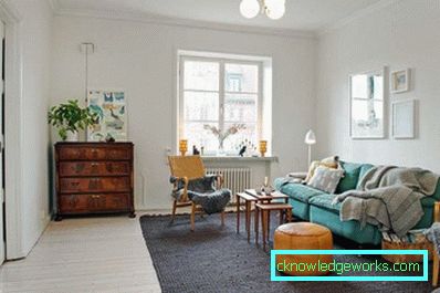 Camera de zi în stil scandinav - 50 de fotografii interioare