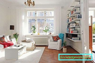 Camera de zi în stil scandinav - 50 de fotografii interioare