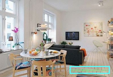 Camera de zi în stil scandinav - 50 de fotografii interioare