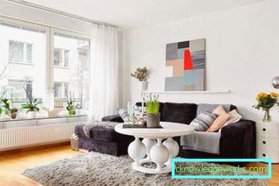 Camera de zi în stil scandinav - 50 de fotografii interioare