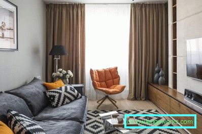 39-cameră de zi în stilul minimalismului - fotografie