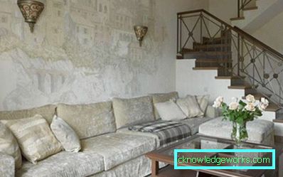 Living interior cu o scară la etajul al doilea (50 fotografii)
