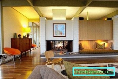 Living interior într-o casă din lemn (50 fotografii)