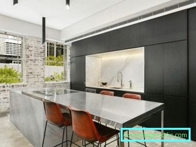 166-Bucătărie în stilul minimalismului - 70 de fotografii