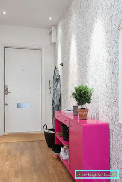 Sala mică în Hrușciov - o fotografie a designului unui coridor îngust