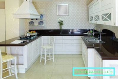 Gresie pentru bucătărie - fotografii în interior