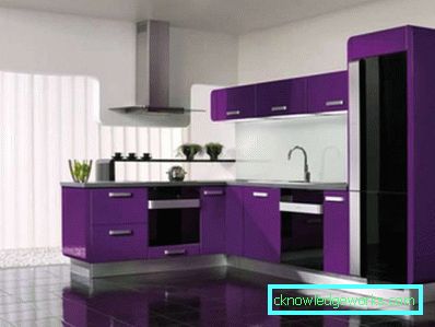 Lilac bucătărie - caracteristici de design