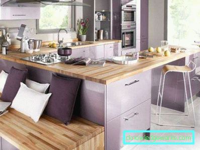 Lilac bucătărie - caracteristici de design