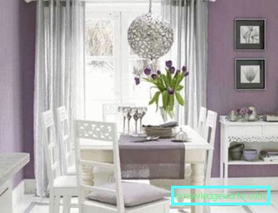 Lilac bucătărie - caracteristici de design