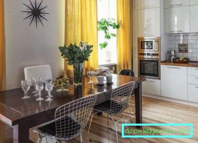 Bucătărie galbenă în interior